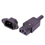 3 Pin Male Panel Mount-Female C14 Plug Socket Adapter Pair 250V DC/AC 10A Power Terminal