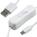 USB to Micro USB Cable 1.5 Meters White With ON/OFF Switch Power Control For Raspberry Pi