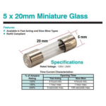 5 x 20mm 5A  Glass Cartridge Fuse - 5 Pcs - Image 2