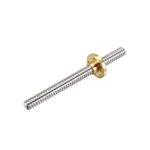 200mm Trapezoidal 4 Start Lead Screw 10mm Thread 2mm Pitch Lead Screw with Copper Nut