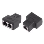 1 to 2 Ways RJ45 Network Ethernet Head Lan Cable Female Joiner Coupler Plug