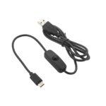 5V 3A USB to Type C Cable With ON/OFF Switch Power Control for Raspberry Pi 4B (1.5 Meters Black)