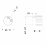 Copper Extrusion Head Gear 40 Tooth Bore 5mm (for Makerbot and 1.75mm filament) - Image 4