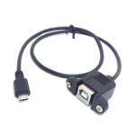 Micro USB 5 Pin Male to USB B Female Panel Mount Type Cable 1 Meter