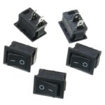 Black Rocker Switch 250V/6A 2Pin (5 Pieces)