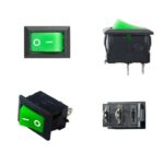 Rocker Switch Green 6A 250V AC SPST NON- ILLUMINATED  (Pack of 2)