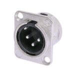 3-Pin XLR Male Socket Panel Mount Connector