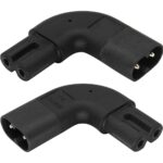 Right Angle 90 Degree IEC 320 C7 to C8 Power AC Adapter 10A 125V Left & Right Angle Figure 8 Male to Female IEC C8 to C7