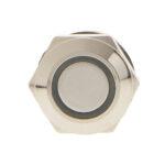 Short Flat Head 12MM 6-24V Ring Non-Latching  Green Led Light Waterproof Metal Push Button - Image 3