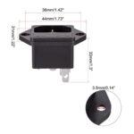 3 Pin C14 male Panel Mount 250V DC/AC 10A Power Terminal with fuse holder - Image 2