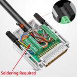 DB25 Female PCB Board with cover and side pins - Image 2