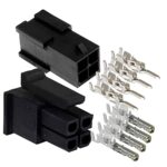 Molex 4 Pin 3mm Pitch Micro-Fit Male-Female Connector Housing With Crimping Pins (1 Set)