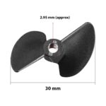 RC Boat CW + CCW Propeller 3mm Shaft 2 Vanes 30mm 1.6 P/D Fan Shape Plastic Black Rotating Propeller Props for RC Boat-1 Pair - Image 7