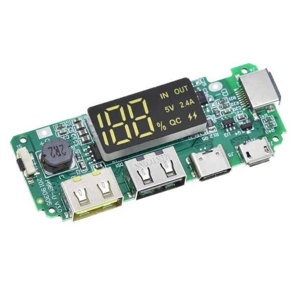 Dual USB 5V 2.4A Micro/Type-C LED USB Mobile Power Bank 18650 Charging Module Lithium Battery Charger Board Circuit Protection