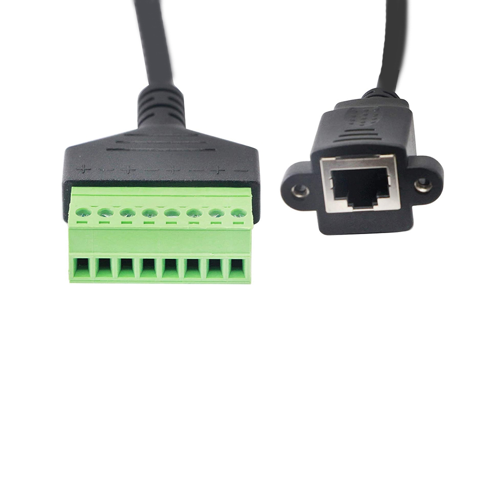RJ45 Female To Screw Terminal 8 Pin CCTV DVR Adapter Connector