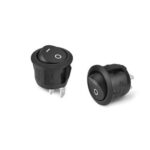S.P.S.T. Round Rocker Switch, Black (2 Pcs) - Image 5