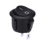 S.P.S.T. Round Rocker Switch, Black (2 Pcs) - Image 2