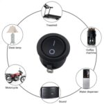 S.P.S.T. Round Rocker Switch, Black (2 Pcs) - Image 3