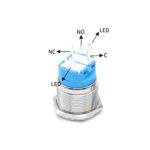 Flat Head 22MM 12-24V Ring Latching Green Metal Push Button Waterproof Switch - Image 10