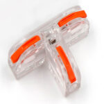 Model T Type Electrical Wiring Quick Connector Transparent-Orange-2PCS