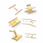 DIY Hydraulic Excavator SY-65 Wooden Assembly Model Kit Of MDF include 3 head - Image 2