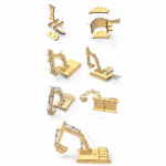 DIY Hydraulic Excavator SY-65 Wooden Assembly Model Kit Of MDF include 3 head - Image 3