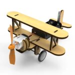 Electric Motor Biplane Glider Assembly Model DIY Kit Of MDF