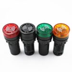 Green AC/DC12V 16mm AD16-16SM LED Signal Indicator Built-in Buzzer - Image 4
