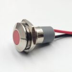 14mm 12-24v Red Light Flat head metal indicator lamp