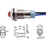 8mm 3V-6V Red Spherical Metal Indicator Light - Image 3