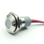 14mm 12-24v White Light Flat head metal indicator lamp