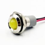 14mm 3-6v Yellow Spherical Metal Indicator Panel Mount LED Lamp