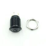 Flat Head 12mm 12-24v Ring Non-Latching Yellow 4-Pins Ultrashort Black Oxide Metal Switch - Image 2