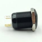 Flat Head 12mm 12-24v Ring Non-Latching Yellow 4-Pins Ultrashort Black Oxide Metal Switch - Image 3