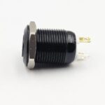 Flat Head 12mm 12-24v Ring Non-Latching Yellow 4-Pins Ultrashort Black Oxide Metal Switch - Image 4