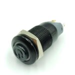Flat Head 12mm 3-6V Power Latching Yellow 4-Pins Black Oxide Metal Switch