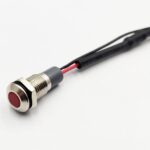 8mm 220v Red Light Flat Metal Indicator Lamp