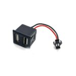 Double-Layer USB Female Charging Power Socket With Cable Connector Flat