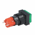 ONPOW 16mm Square Green PUSH ON PUSH OFF Button Switch - Image 5