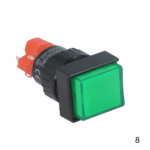 ONPOW 16mm Square Green PUSH ON PUSH OFF Button Switch