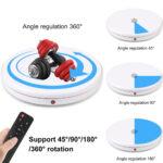 PULUZ 45cm Remote Control Adjusting Speed Rotating Turntable Display Stand, White, Load 100kg(EU Plug) - Image 5