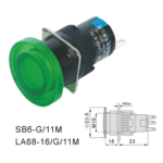 Mushroom Head 16mm 3Pin Green 250v 5A Emergency Push Button Switch Non-Latching Button - Image 5