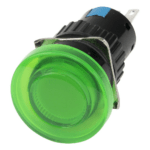 Mushroom Head 16mm 3Pin Green 250v 5A Emergency Push Button Switch Non-Latching Button