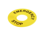 Emergency Stop Plate 22mm Yellow - 2 Pcs