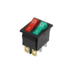 KCD8-212N 16A 250V SPST ON-OFF 6 Leg Double Rocker Switch Green Red - Image 7