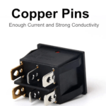 KCD8-212N 16A 250V SPST ON-OFF 6 Leg Double Rocker Switch Green Red - Image 3