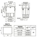 KCD8-212N 220V 16A Rocker Light Green and Green Switch Two channel DPDT 6 Pin - Image 2