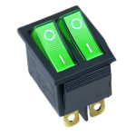 KCD8-212N 220V 16A Rocker Light Green and Green Switch Two channel DPDT 6 Pin