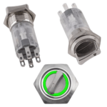 16mm 3-48V 8Pin 2NO 2NC 3Position Latching Green Metal Rotary Selector Switch