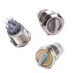 22mm 3-6V 8Pin 2NO 2NC 3Position Latching Orange Metal Rotary Selector Switch